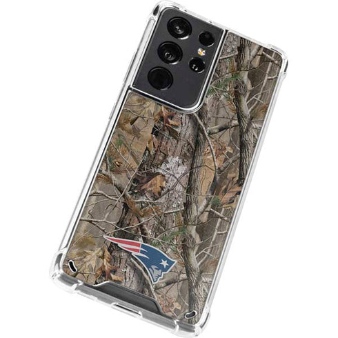 NFL New England Patriots Realtree AP Camo Galaxy S21 Ultra 5G Clear Case