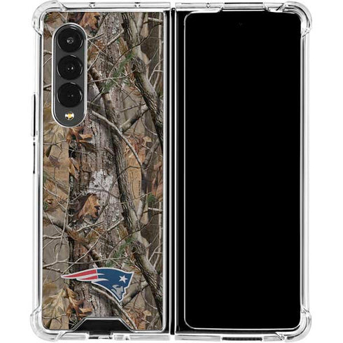 NFL New England Patriots Realtree AP Camo Galaxy Z Fold4 5G Clear Case