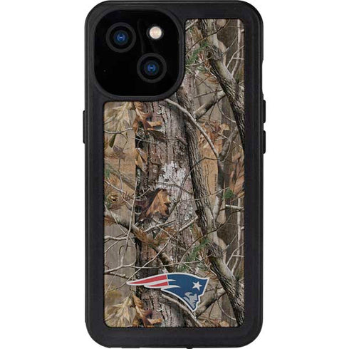 NFL New England Patriots Realtree AP Camo iPhone 15 Waterproof Case