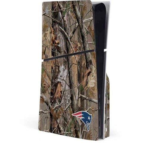 NFL New England Patriots Realtree AP Camo PS5 Slim Disk Console Skin