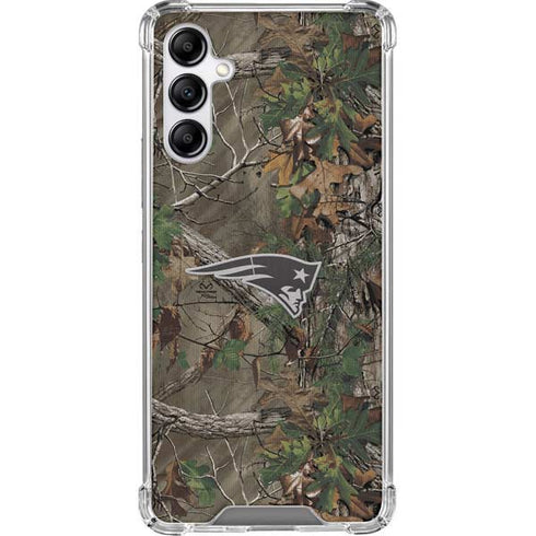NFL New England Patriots Realtree Xtra Green Camo Galaxy A14 5G Clear Case