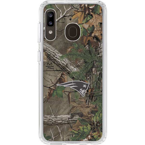 NFL New England Patriots Realtree Xtra Green Camo Galaxy A20 Clear Case