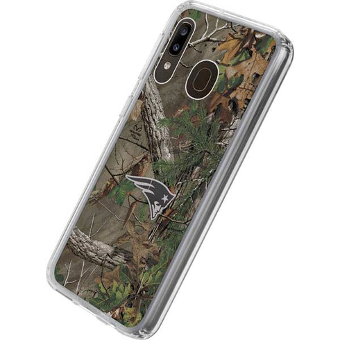 NFL New England Patriots Realtree Xtra Green Camo Galaxy A20 Clear Case