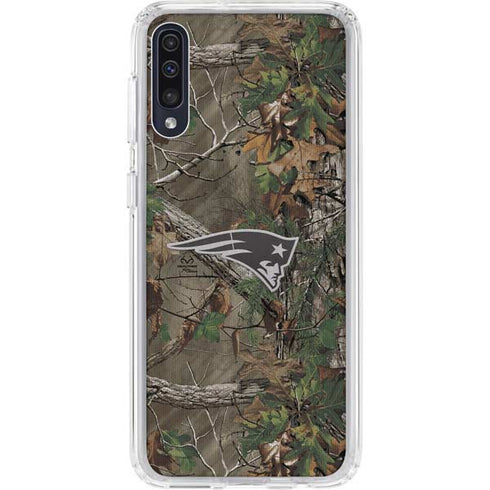 NFL New England Patriots Realtree Xtra Green Camo Galaxy A50 Clear Case