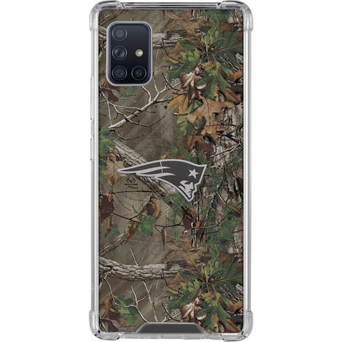 NFL New England Patriots Realtree Xtra Green Camo Galaxy A51 5G Clear Case