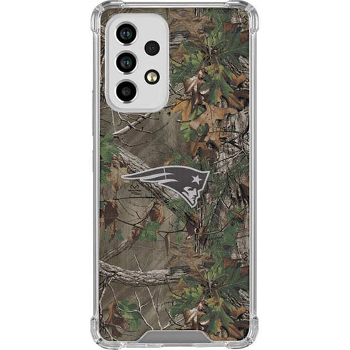 NFL New England Patriots Realtree Xtra Green Camo Galaxy A53 5G Clear Case