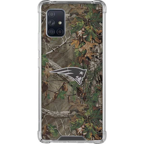 NFL New England Patriots Realtree Xtra Green Camo Galaxy A71 5G Clear Case