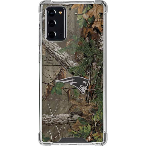 NFL New England Patriots Realtree Xtra Green Camo Galaxy Note20 5G Clear Case