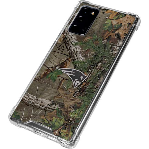 NFL New England Patriots Realtree Xtra Green Camo Galaxy Note20 5G Clear Case