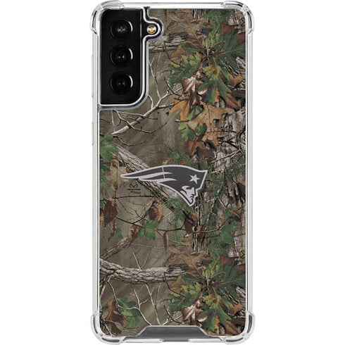 NFL New England Patriots Realtree Xtra Green Camo Galaxy S22 Plus Clear Case