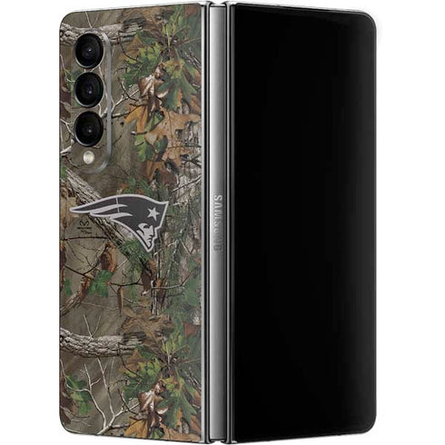 NFL New England Patriots Realtree Xtra Green Camo Galaxy Z Fold4 5G Skin