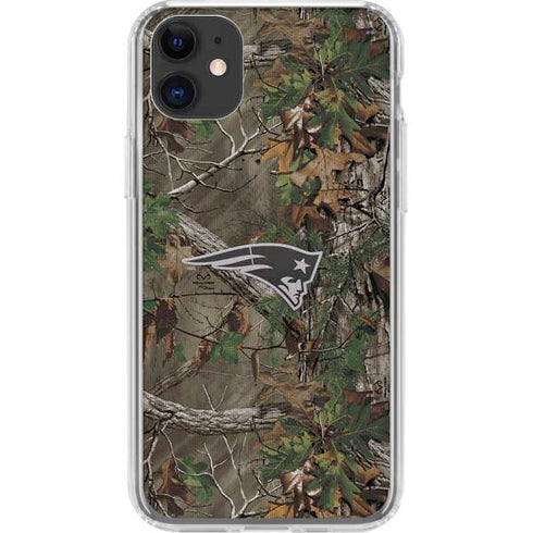 NFL New England Patriots Realtree Xtra Green Camo iPhone 11 Clear Case