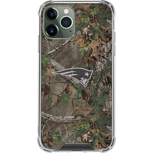 NFL New England Patriots Realtree Xtra Green Camo iPhone 11 Pro Max Clear Case