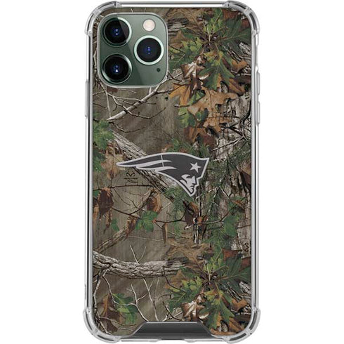 NFL New England Patriots Realtree Xtra Green Camo iPhone 12 Pro Clear Case
