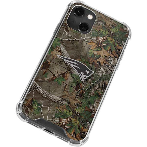 NFL New England Patriots Realtree Xtra Green Camo iPhone 13 Mini Clear Case