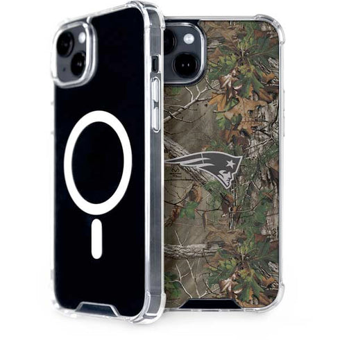 NFL New England Patriots Realtree Xtra Green Camo iPhone 15 Plus MagSafe Case