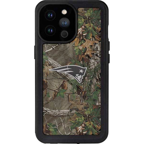 NFL New England Patriots Realtree Xtra Green Camo iPhone 14 Pro Max Waterproof Case