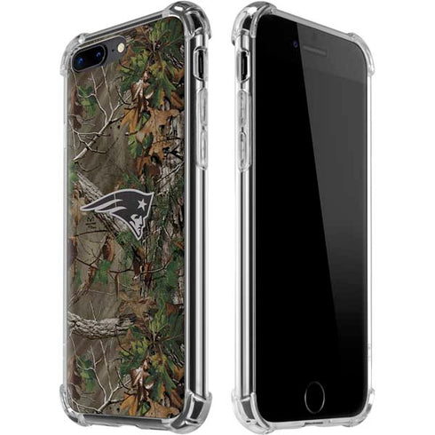 NFL New England Patriots Realtree Xtra Green Camo iPhone 7/8 Plus Clear Case