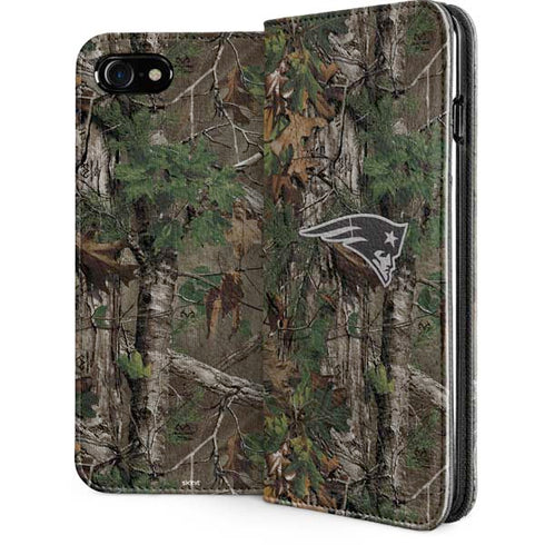 NFL New England Patriots Realtree Xtra Green Camo iPhone SE (2nd & 3rd Gen) Folio Case