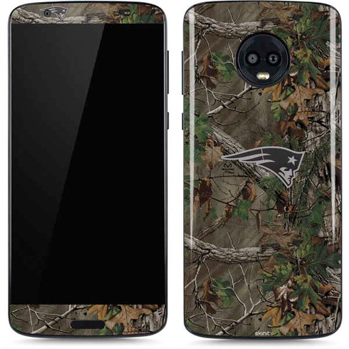 NFL New England Patriots Realtree Xtra Green Camo Moto G6 Skin