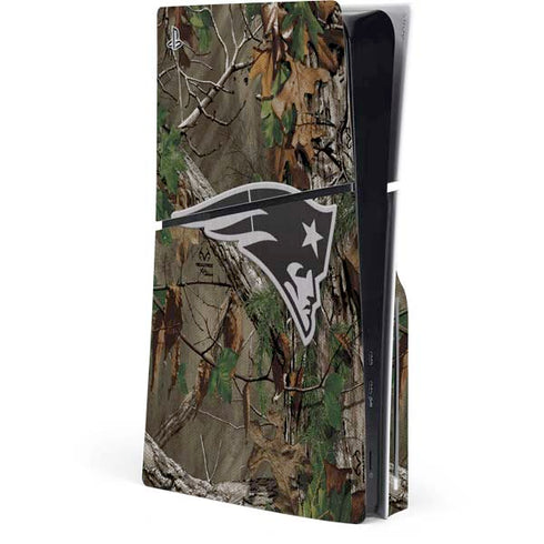NFL New England Patriots Realtree Xtra Green Camo PS5 Slim Disk Console Skin