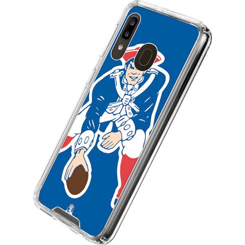 NFL New England Patriots Retro Logo Galaxy A30 Clear Case