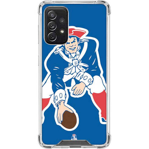 NFL New England Patriots Retro Logo Galaxy A72 5G Clear Case
