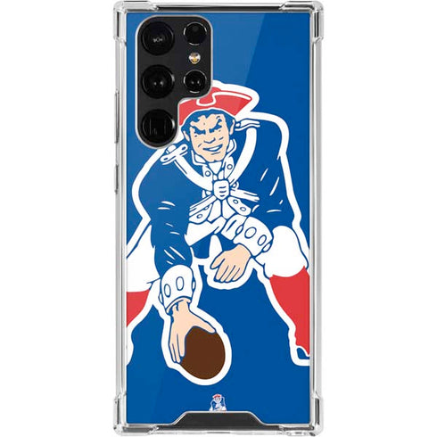 NFL New England Patriots Retro Logo Galaxy S22 Ultra Clear Case