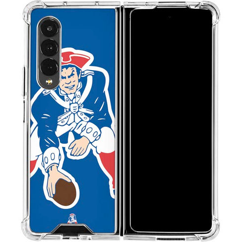 NFL New England Patriots Retro Logo Galaxy Z Fold4 5G Clear Case