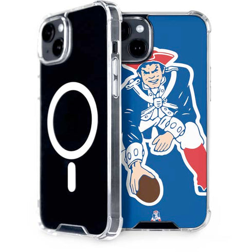 NFL New England Patriots Retro Logo iPhone 15 Plus MagSafe Case