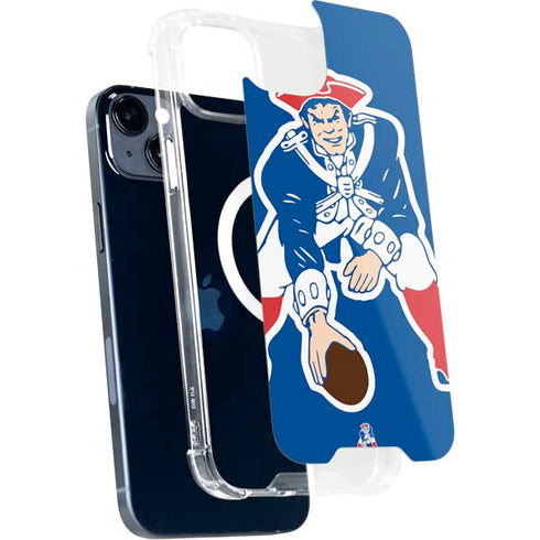 NFL New England Patriots Retro Logo iPhone 15 Plus MagSafe Case