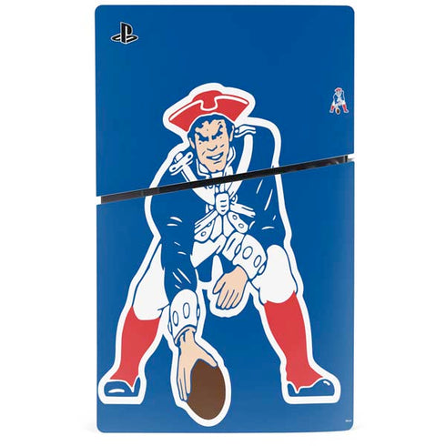 NFL New England Patriots Retro Logo PS5 Slim Disk Console Skin