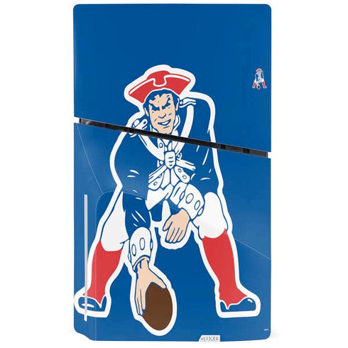 NFL New England Patriots Retro Logo PS5 Slim Disk Console Skin