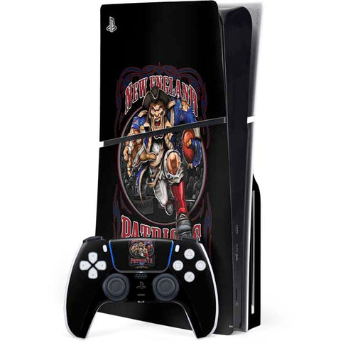 Liquid Blue NFL New England Patriots Running Back PS5 Slim Disk Bundle Skin