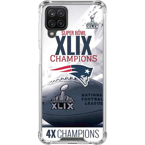 NFL New England Patriots Super Bowl Champs Galaxy A12 Clear Case
