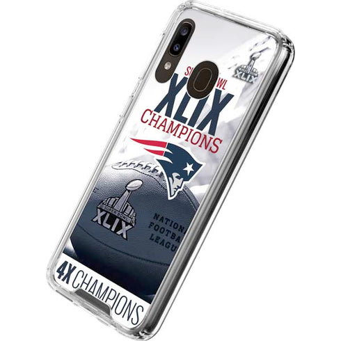 NFL New England Patriots Super Bowl Champs Galaxy A30 Clear Case