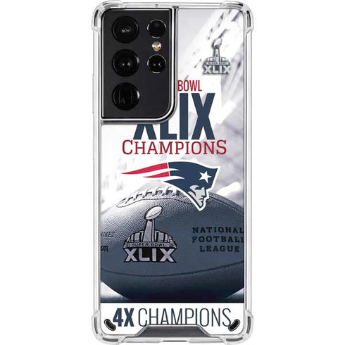 NFL New England Patriots Super Bowl Champs Galaxy S21 Ultra 5G Clear Case