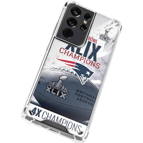 NFL New England Patriots Super Bowl Champs Galaxy S21 Ultra 5G Clear Case