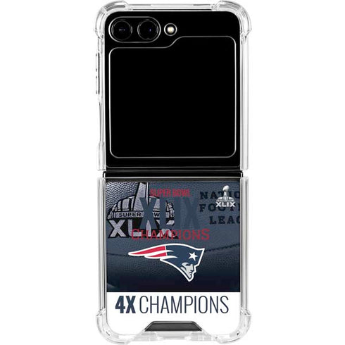 NFL New England Patriots Super Bowl Champs Galaxy Z Flip5 5G Clear Case