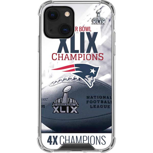 NFL New England Patriots Super Bowl Champs iPhone 13 Mini Clear Case