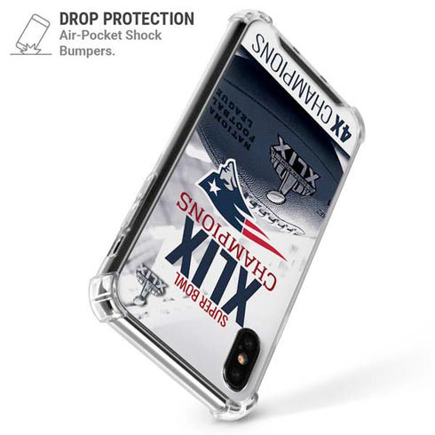 NFL New England Patriots Super Bowl Champs iPhone XS Max Clear Case