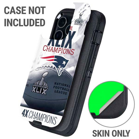 NFL New England Patriots Super Bowl Champs Otterbox Defender iPhone Skin