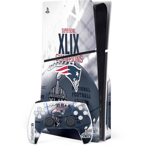 NFL New England Patriots Super Bowl Champs PS5 Slim Disk Bundle Skin