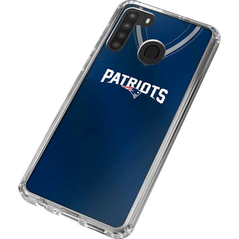 NFL New England Patriots Team Jersey Galaxy A21 Clear Case