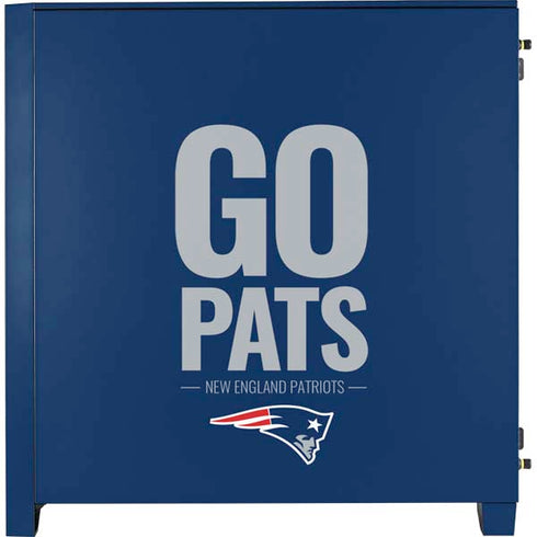 NFL New England Patriots Team Motto Corsair 4000D Tempered Glass Mid-Tower ATX Case Skin