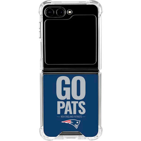NFL New England Patriots Team Motto Galaxy Z Flip5 5G Clear Case