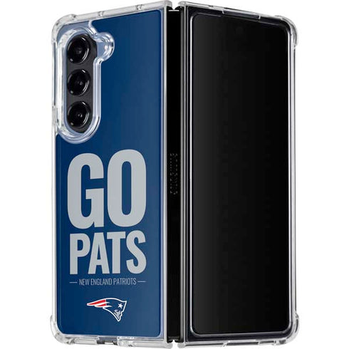NFL New England Patriots Team Motto Galaxy Z Fold5 5G Clear Case