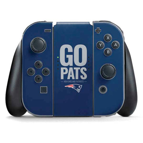 NFL New England Patriots Team Motto Nintendo Switch (2017-2021) Joy-Con Controller Skin
