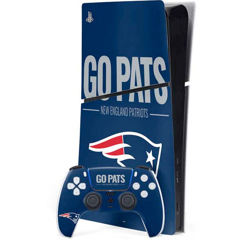NFL New England Patriots Team Motto PS5 Slim Digital Edition Console Skin