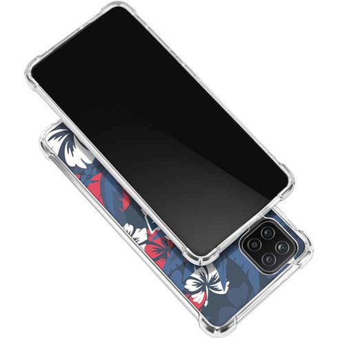NFL New England Patriots Tropical Print Galaxy A12 Clear Case